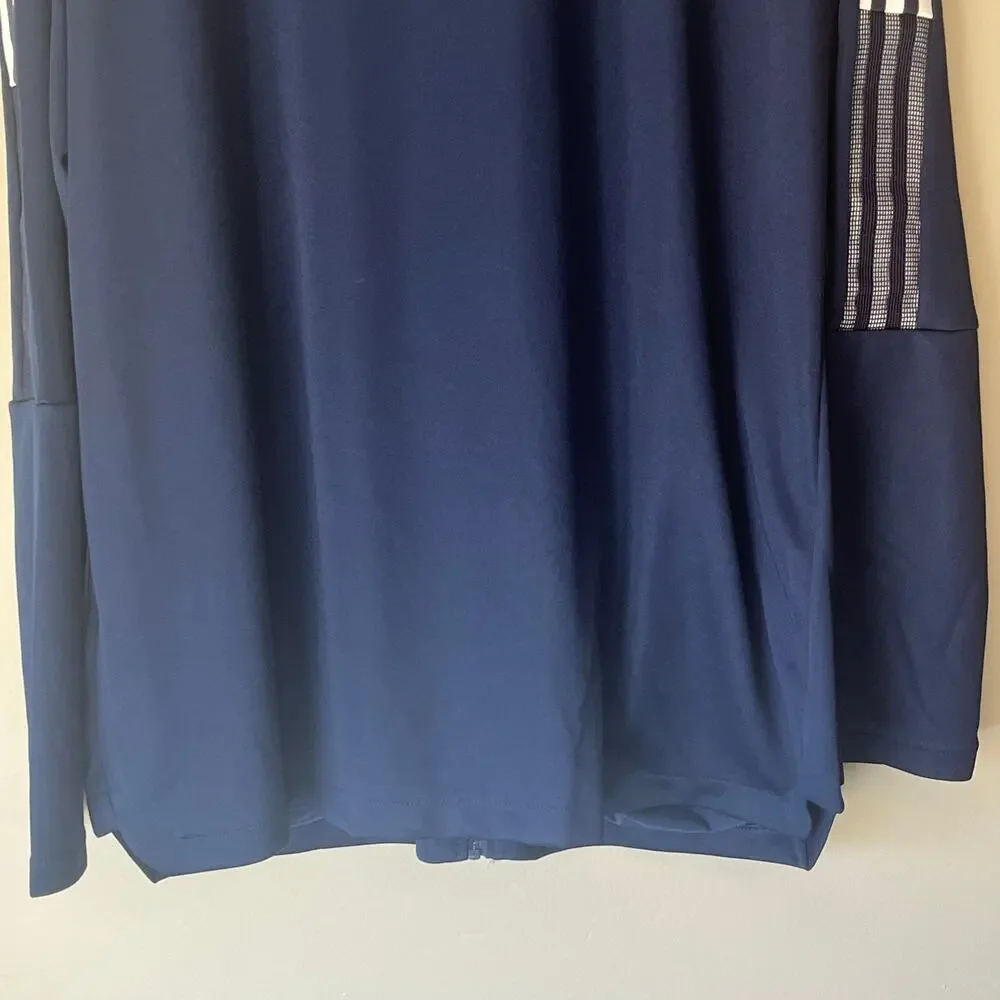 Adidas Men's Full Zip Navy Blue Sweatshirt Size 2XL